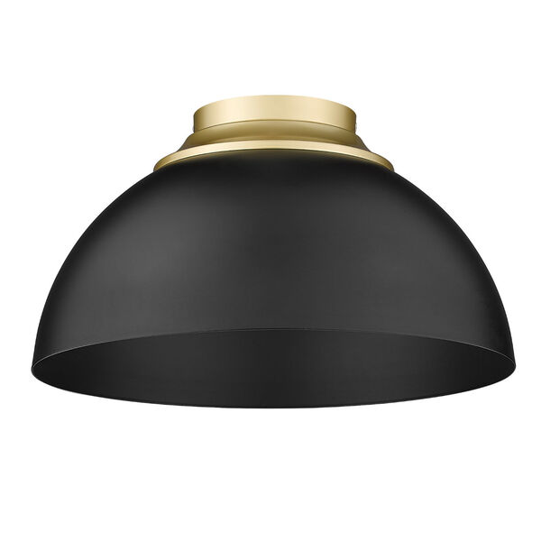 Zoey Olympic Gold and Matte Black Three-Light Flush Mount, image 3